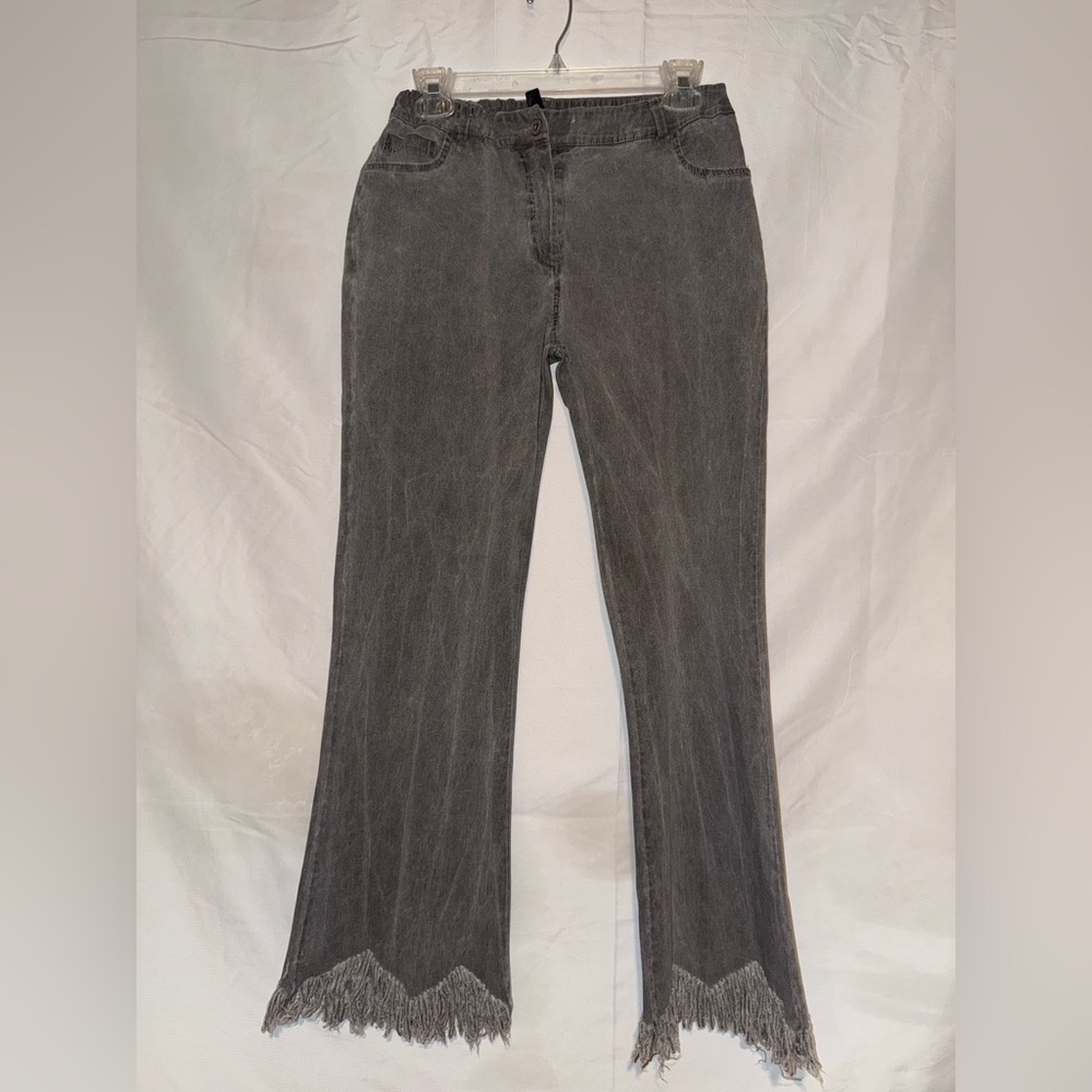 Venti6 Fringed Flare Stretchy Pants